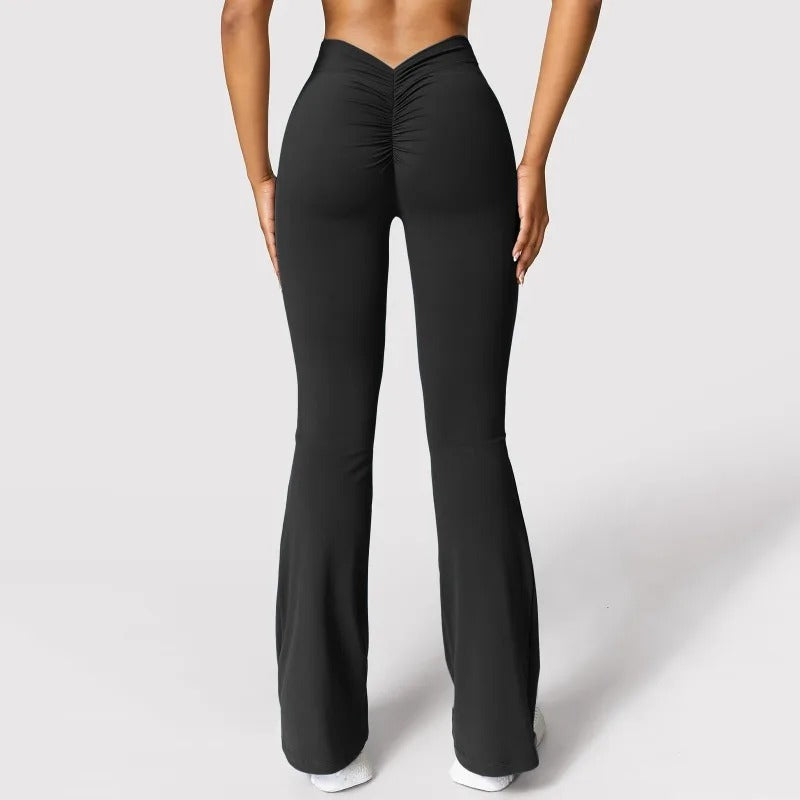 Leggings med V-rygg og høy midje for kvinner