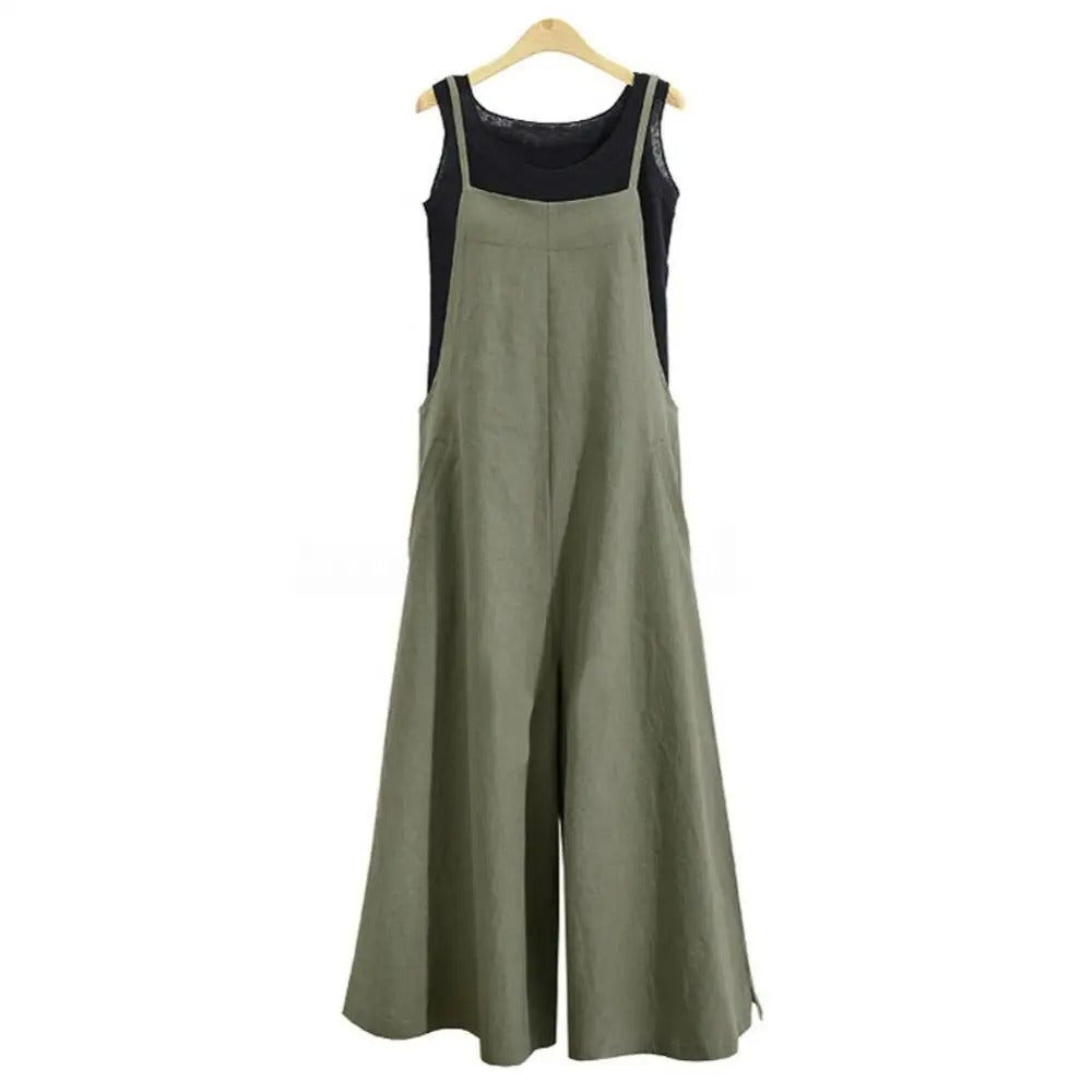 Dameoverall ermeløs løs jumpsuit