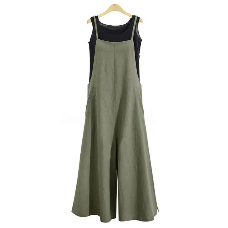 Dameoverall ermeløs løs jumpsuit