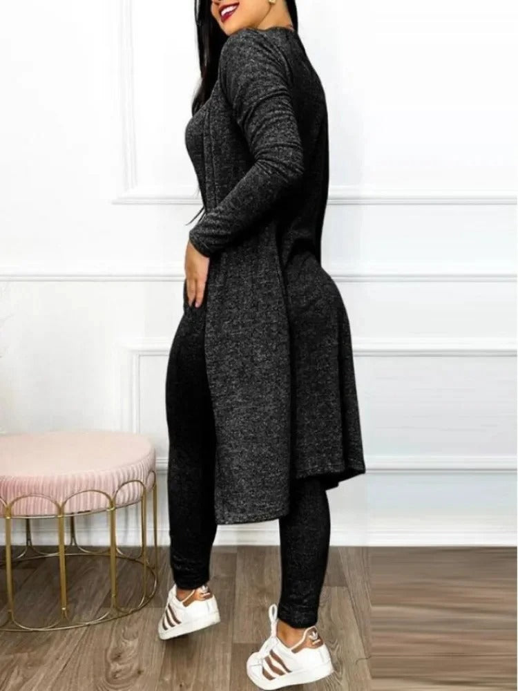 Snøring Lomme Design Jumpsuit & Coat Sett
