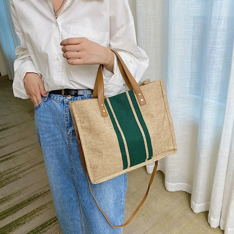 Bøtteveske i lerret for kvinner