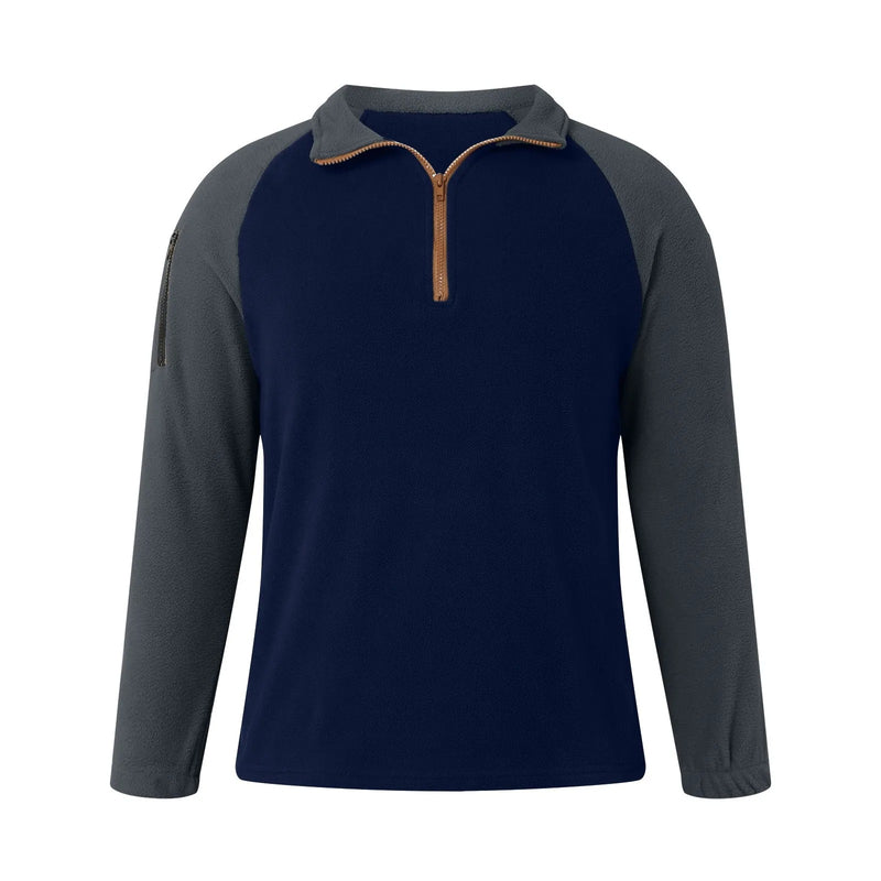 Fleece-genser med ermelommer for menn