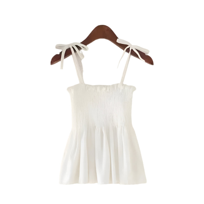 Kvinners buehalterneke med ryggfri plissert kort topp