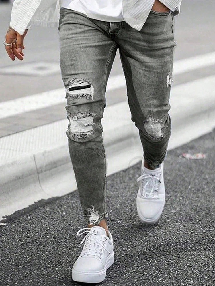 Ripped Skinny Denim Jeans for menn