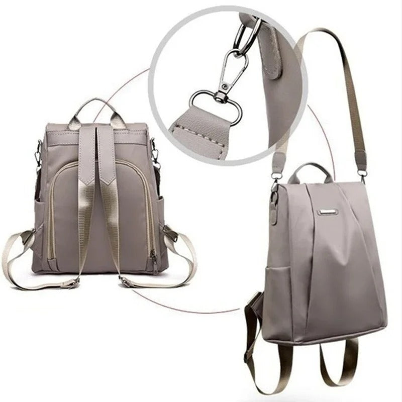 Vanntett nylon ryggsekk for kvinner