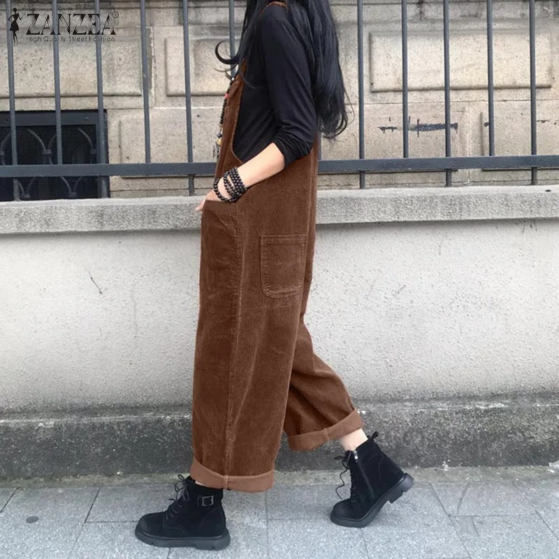 Jumpsuit i kordfløyel for kvinner