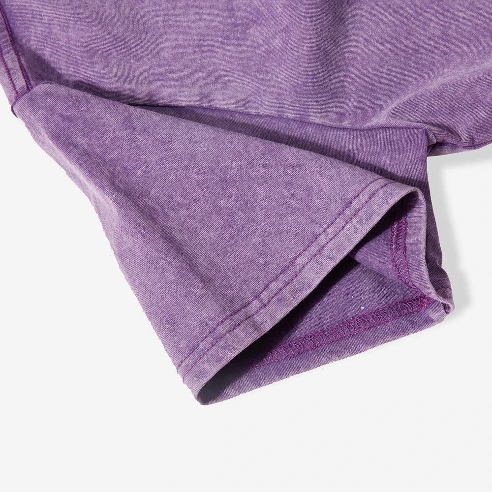 Ensfarget Slim Washed T-skjorte for Kvinner
