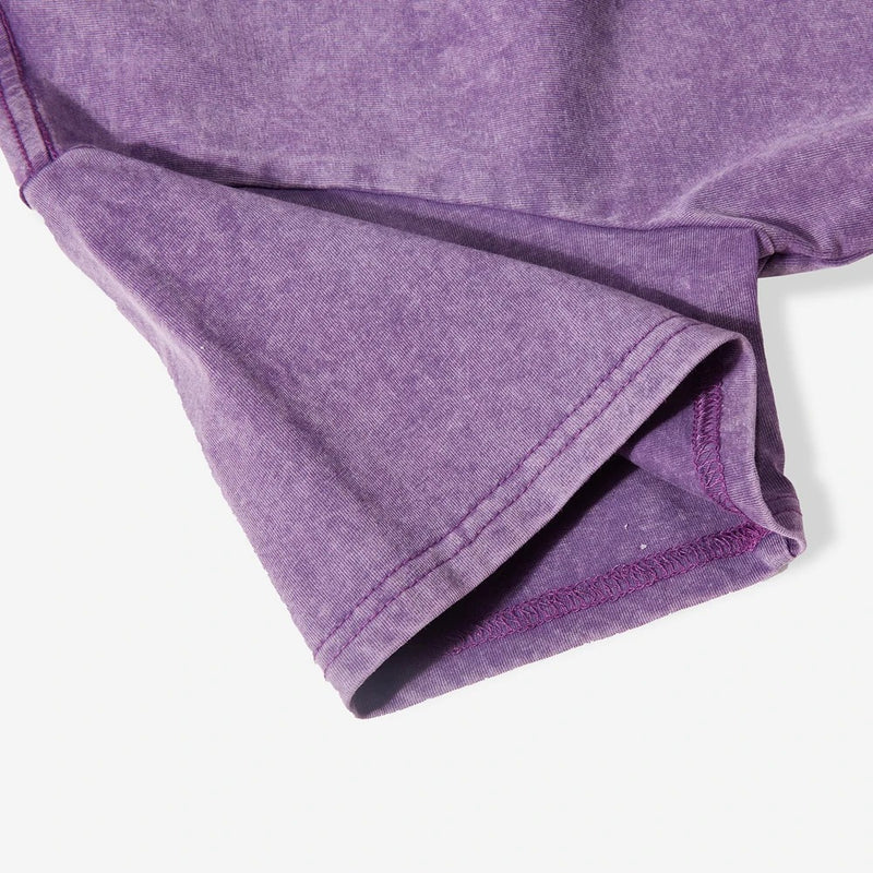 Ensfarget Slim Washed T-skjorte for Kvinner