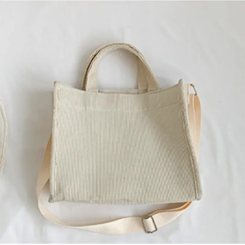 Kvartert cordfløyelveske for kvinner