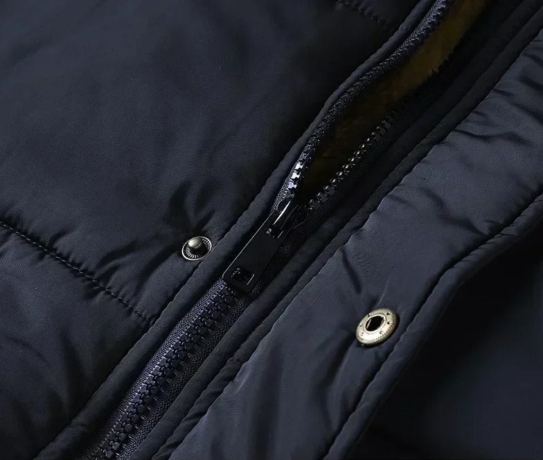 Fleeceforet pelsfrakk med krage for menn