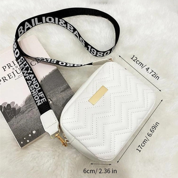 Brodert firkantet skulderveske for kvinner