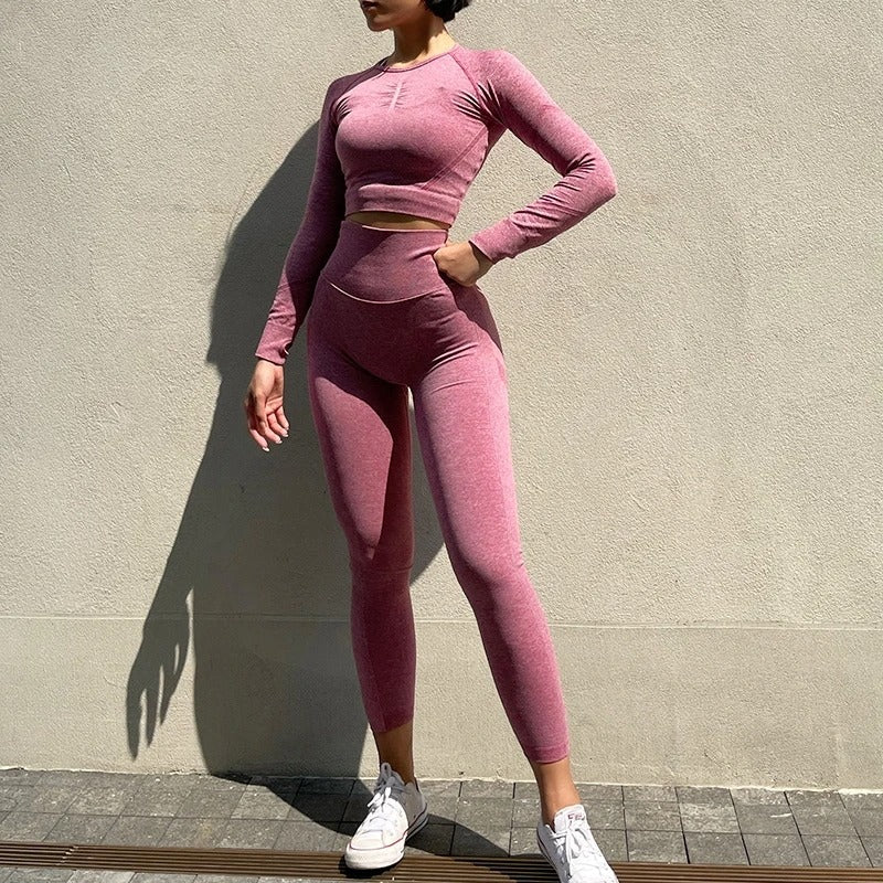 Sømløst yogasett for kvinner