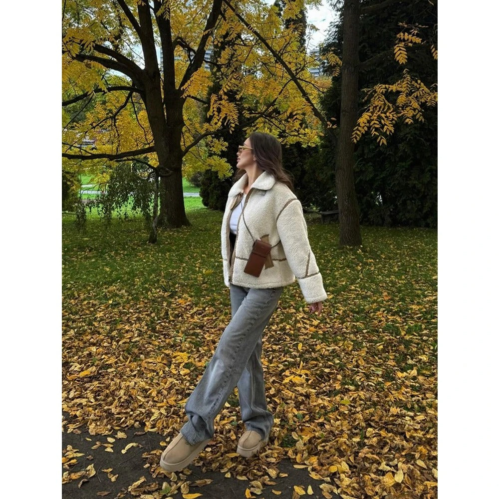 Dobbeltsidig reversjakke til dame