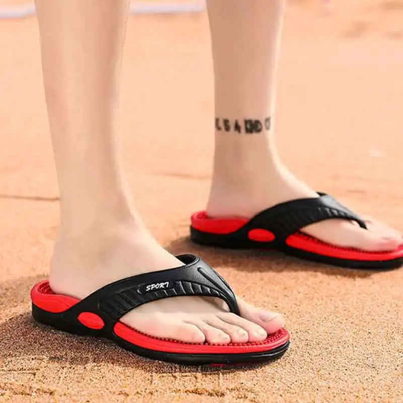 Pustende massasjeslippers for menn