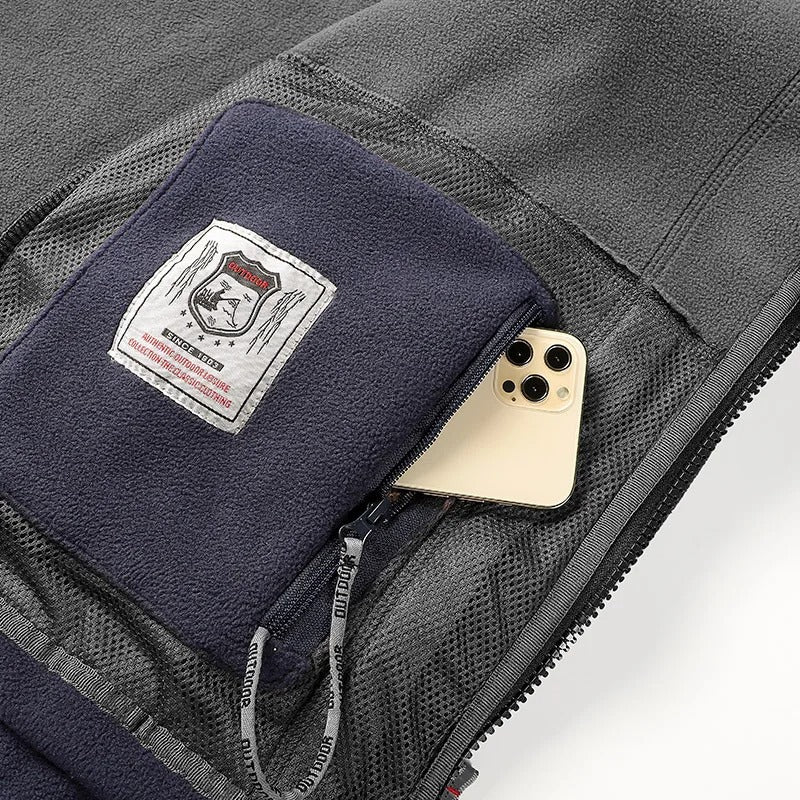 Tykk polarfleecejakke for menn