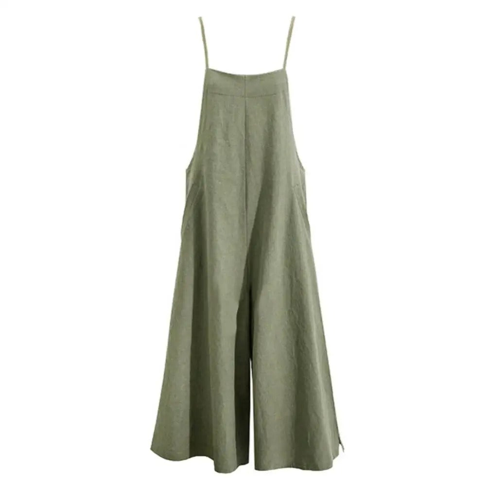 Dameoverall ermeløs løs jumpsuit