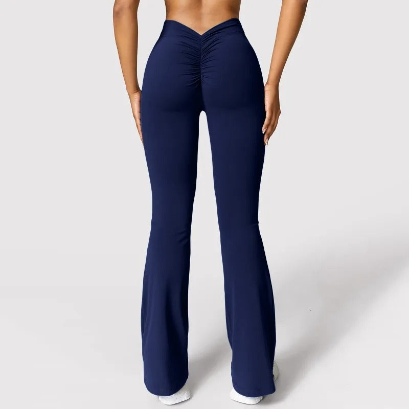 Leggings med V-rygg og høy midje for kvinner