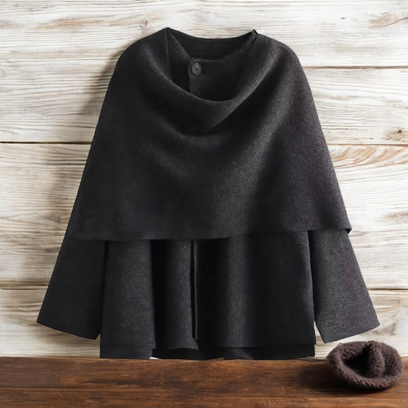 Asymmetrisk langermet polstret jakke for kvinner