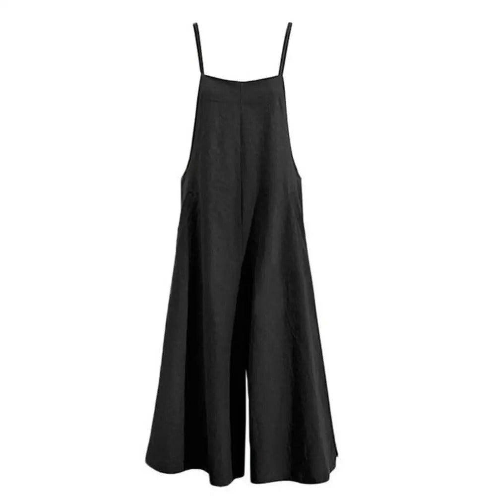 Dameoverall ermeløs løs jumpsuit