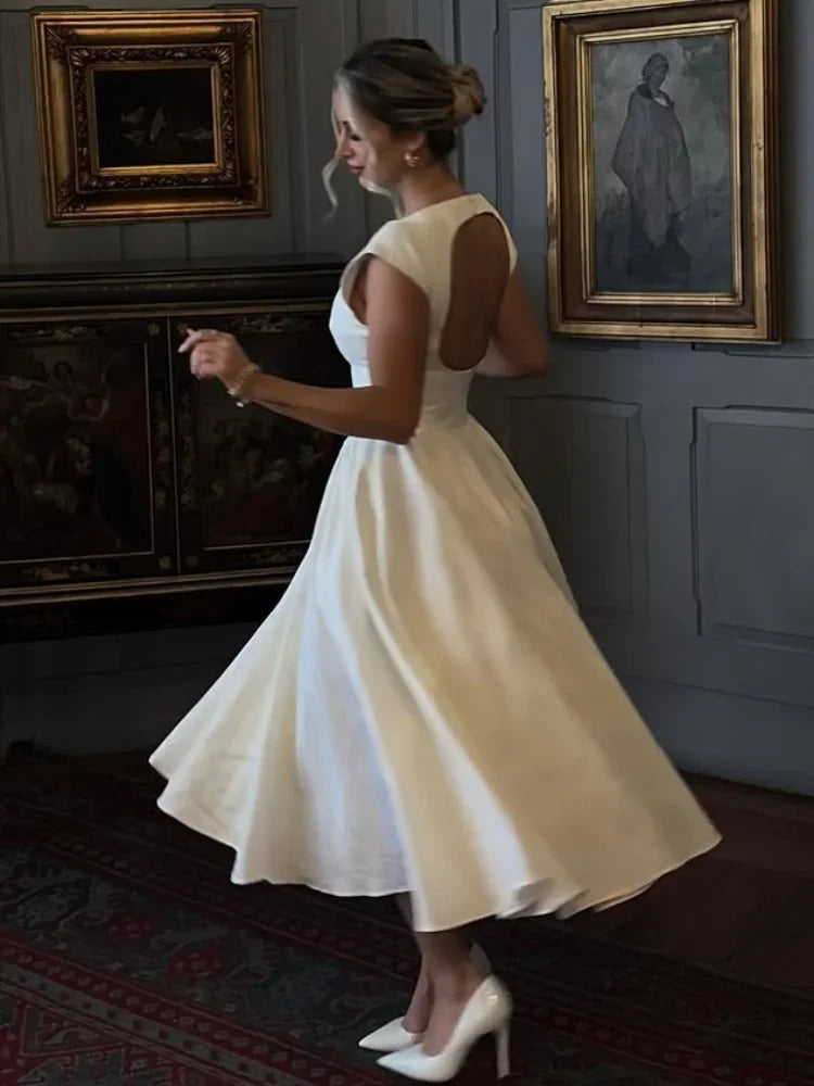 Kvinners Ruffle Ermeløs Maxi Kjole