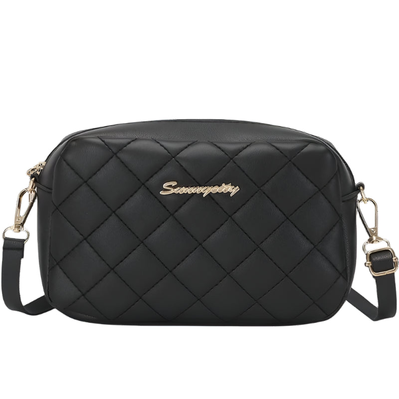 Diamantformet vattert firkantet glidelåsveske