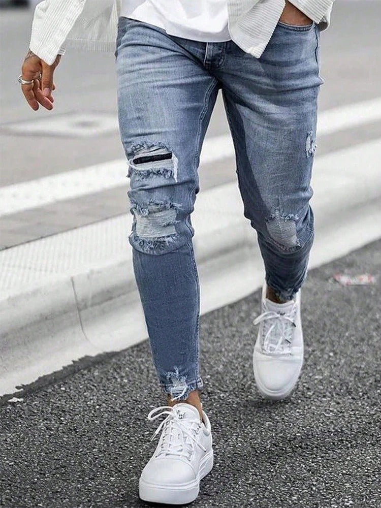 Ripped Skinny Denim Jeans for menn