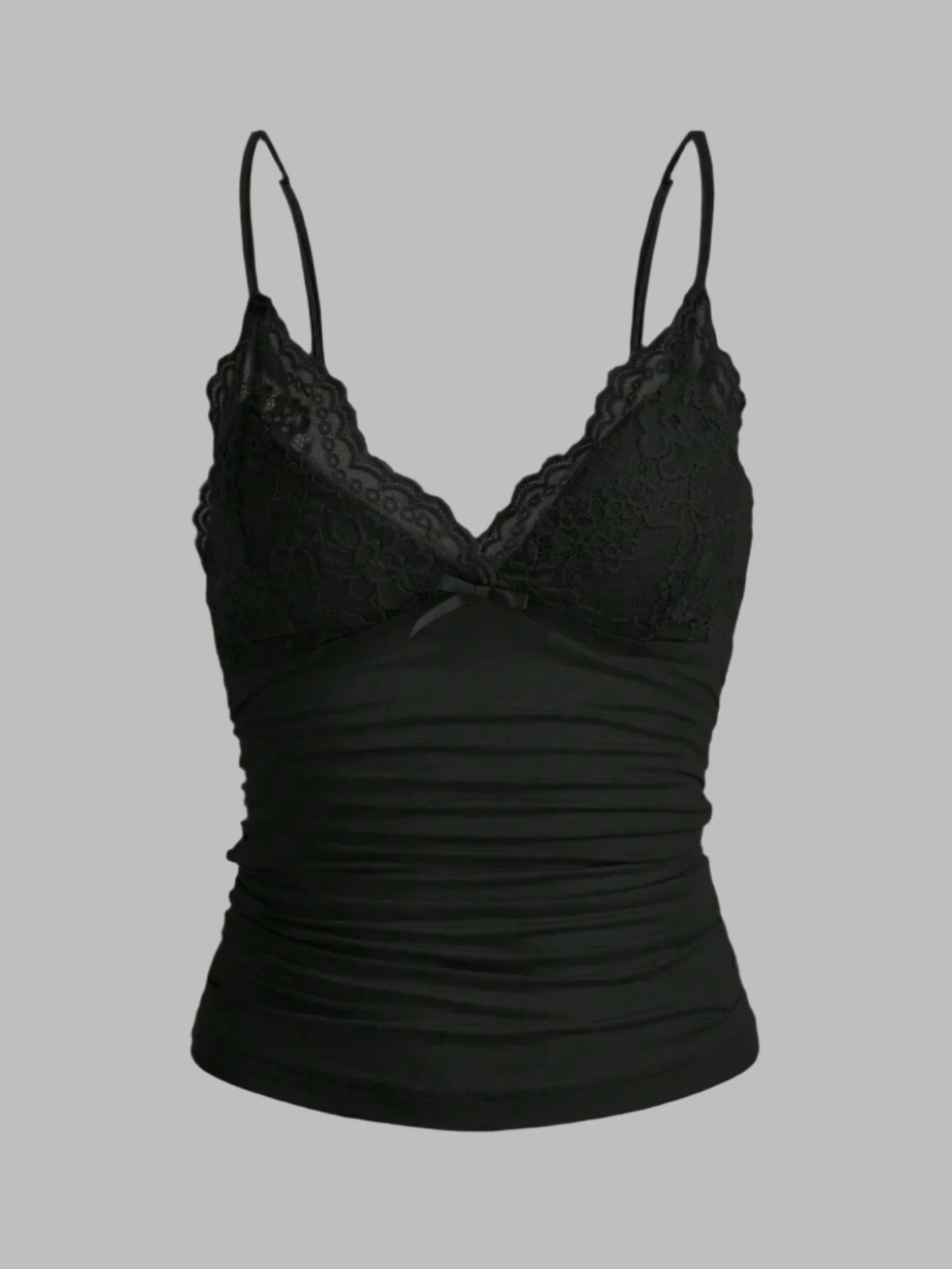 Dame kontrast blonde sløyfe Front Crop Cami Topp