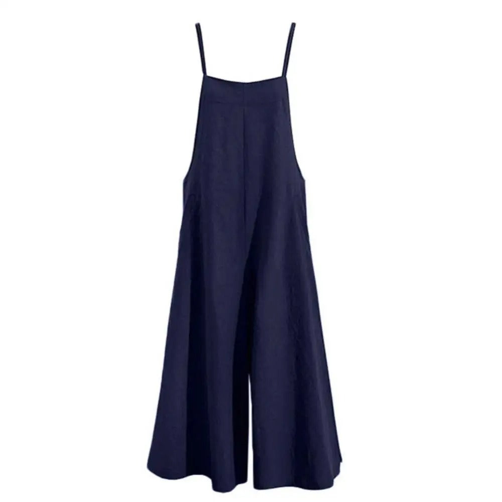 Dameoverall ermeløs løs jumpsuit