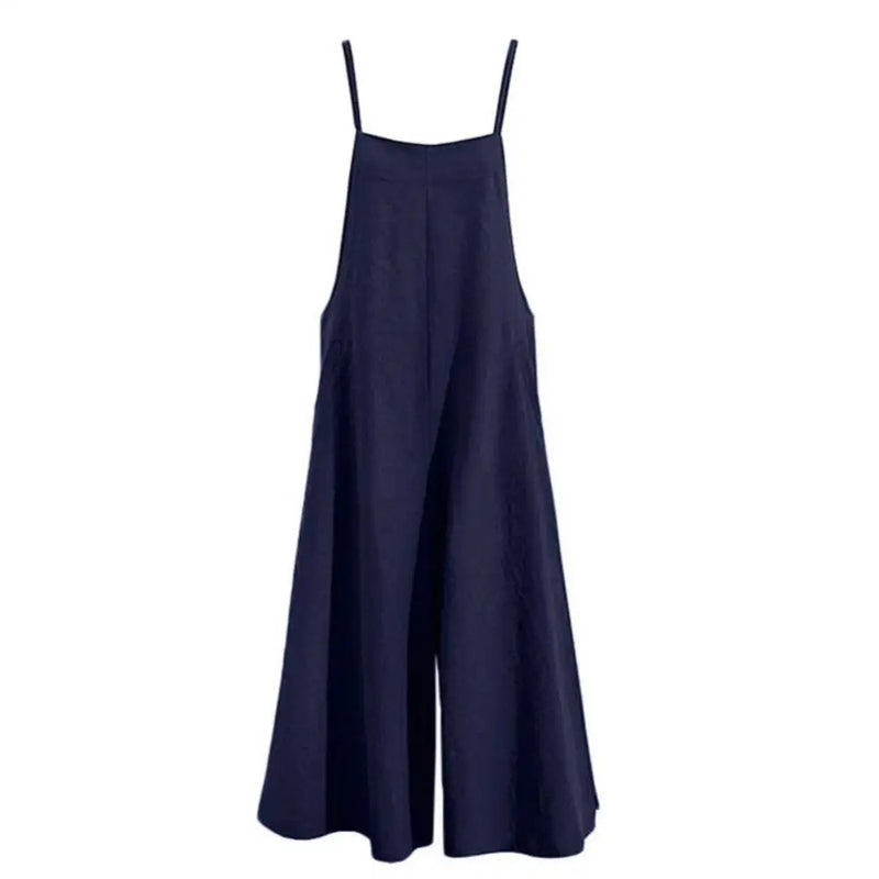 Dameoverall ermeløs løs jumpsuit
