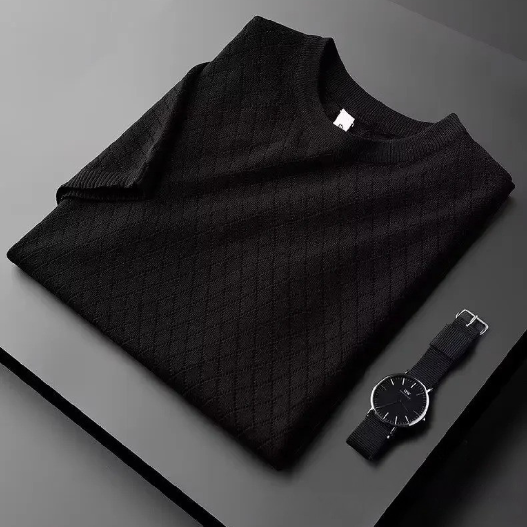 Herre-T-skjorte i is-silke med V-hals