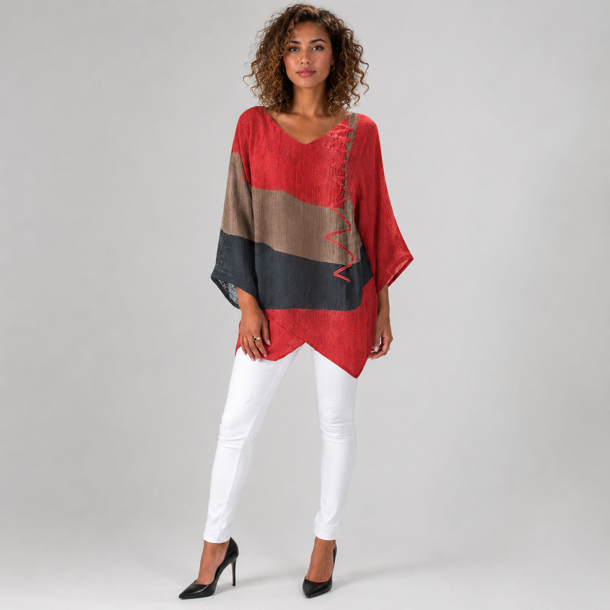 Kvinne Bluse Moderne Flytende Blandingsstoff