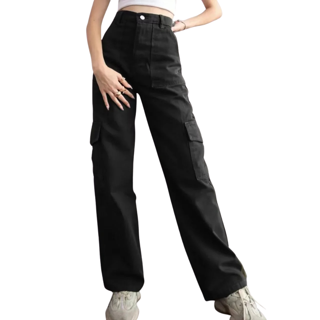 Cargobukser med flere lommer for kvinner