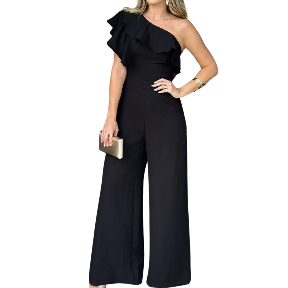 En-skulder Ruffles Jumpsuit for kvinner