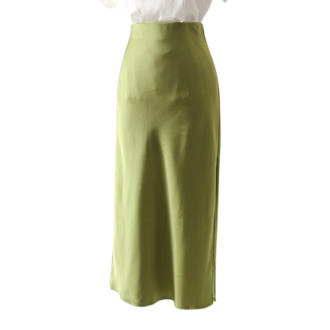 A-linje kontorsilkeskjørt for kvinner