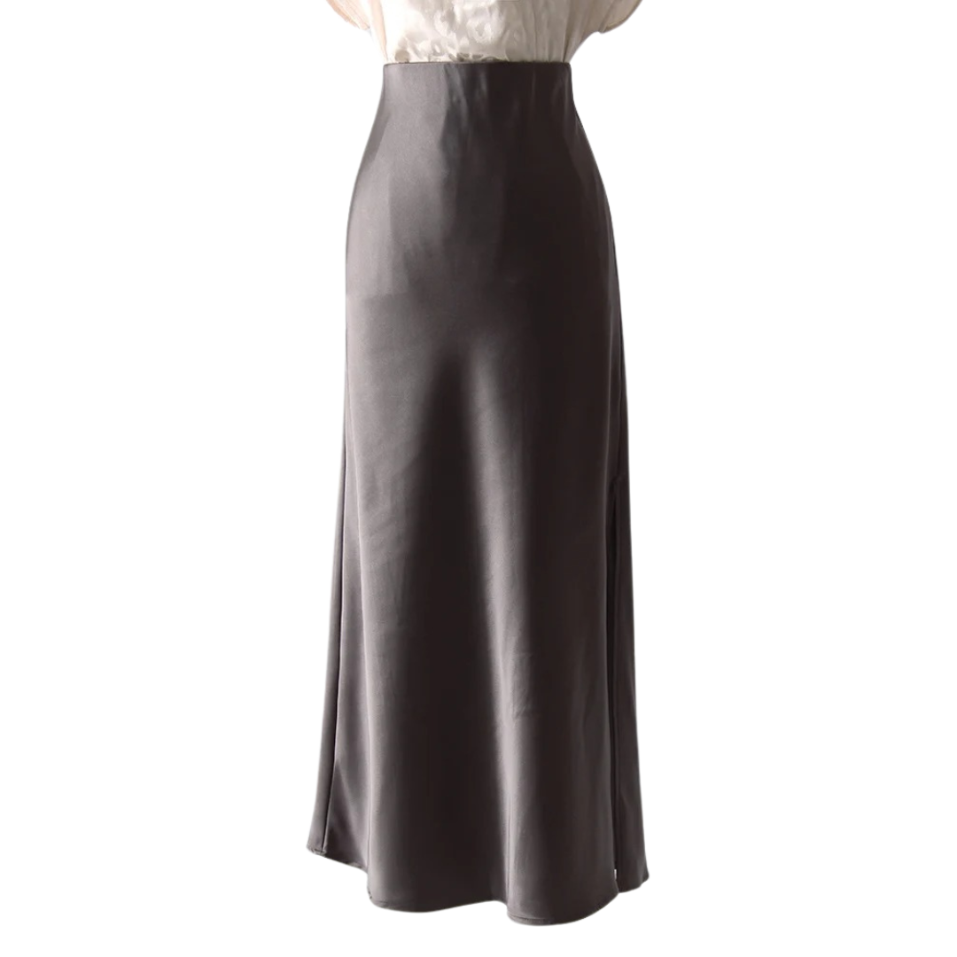 Skjørt i delt sateng for kvinner