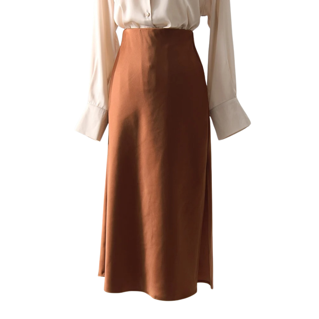 A-linje kontorsilkeskjørt for kvinner