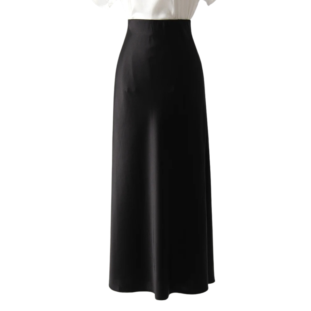 Skjørt i delt sateng for kvinner