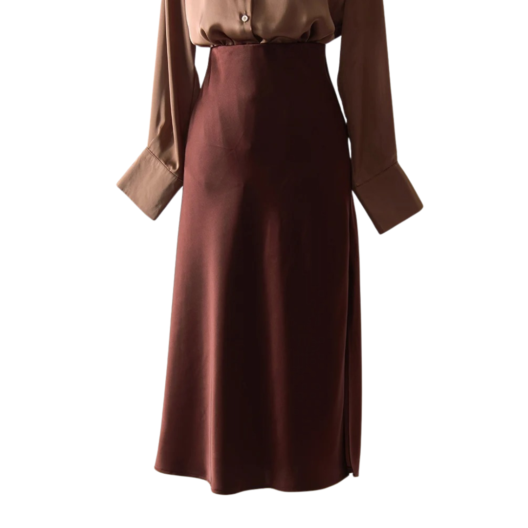 A-linje kontorsilkeskjørt for kvinner