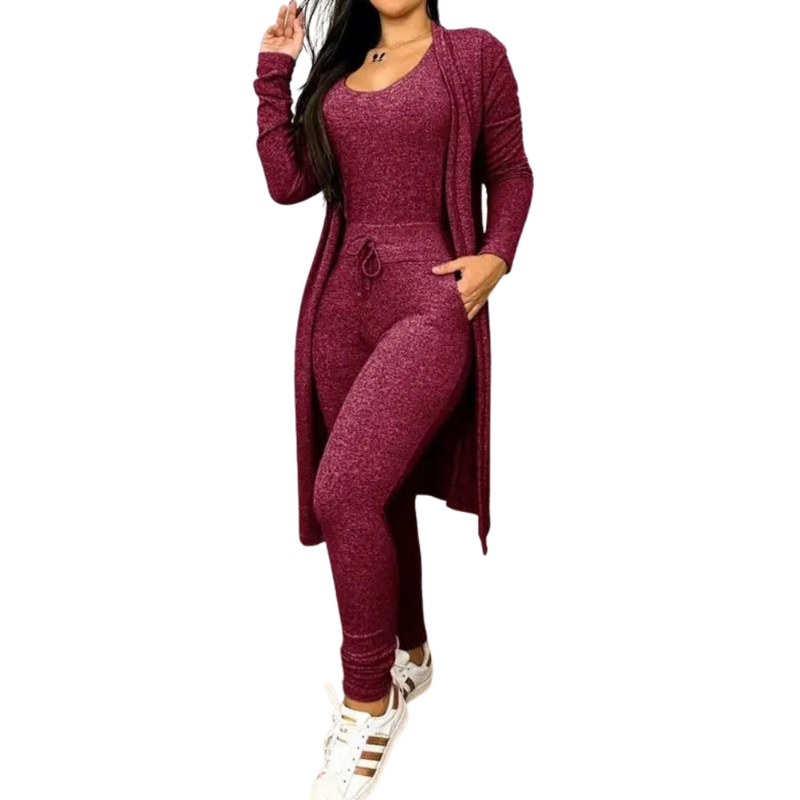 Snøring Lomme Design Jumpsuit & Coat Sett