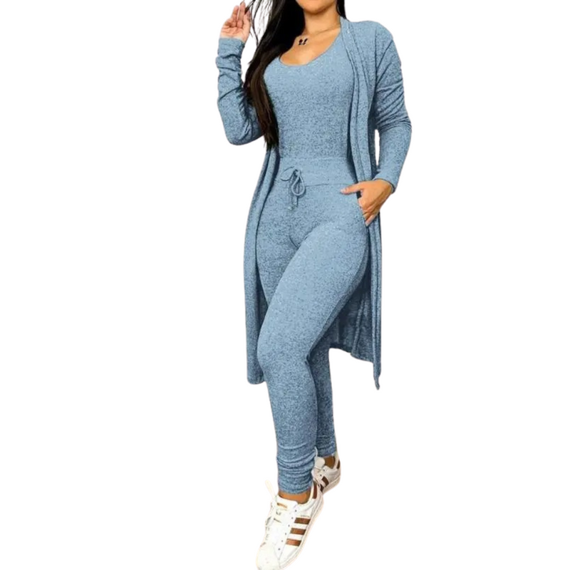 Snøring Lomme Design Jumpsuit & Coat Sett
