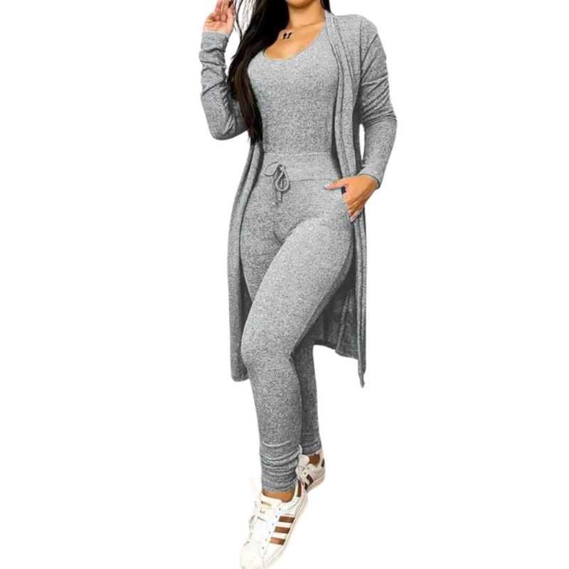 Snøring Lomme Design Jumpsuit & Coat Sett