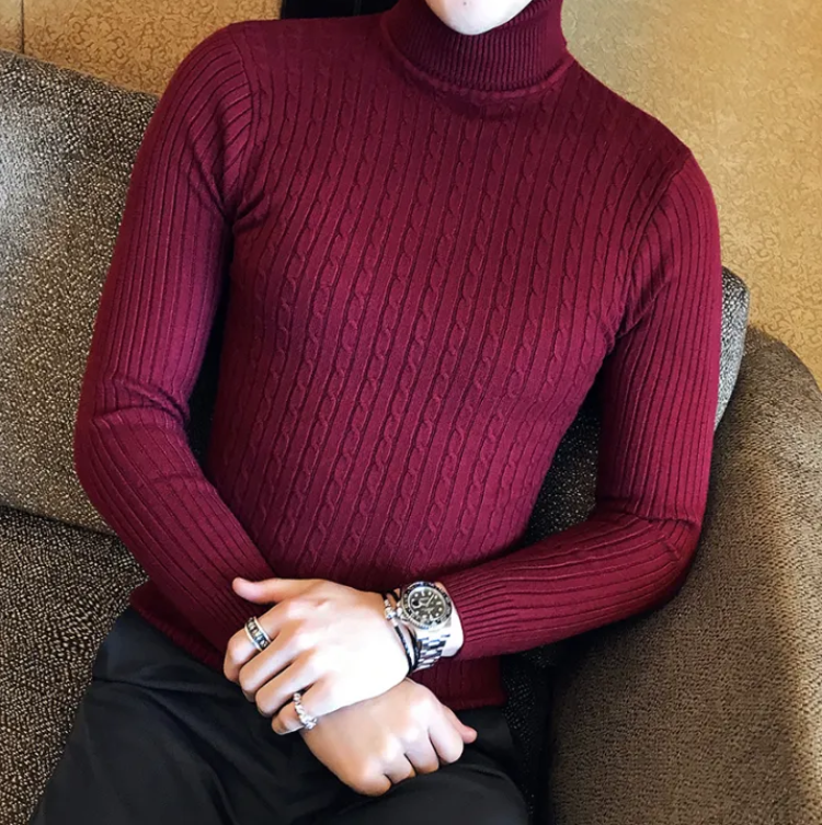 Slim rullehalsgenser for menn