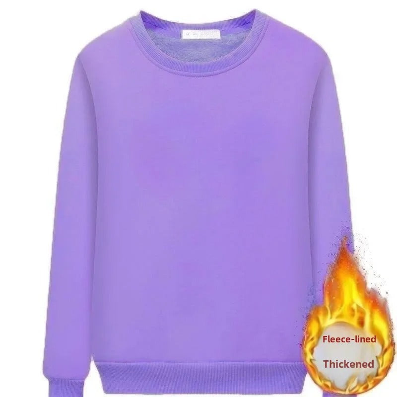 Fleece foret damegenser med rund hals