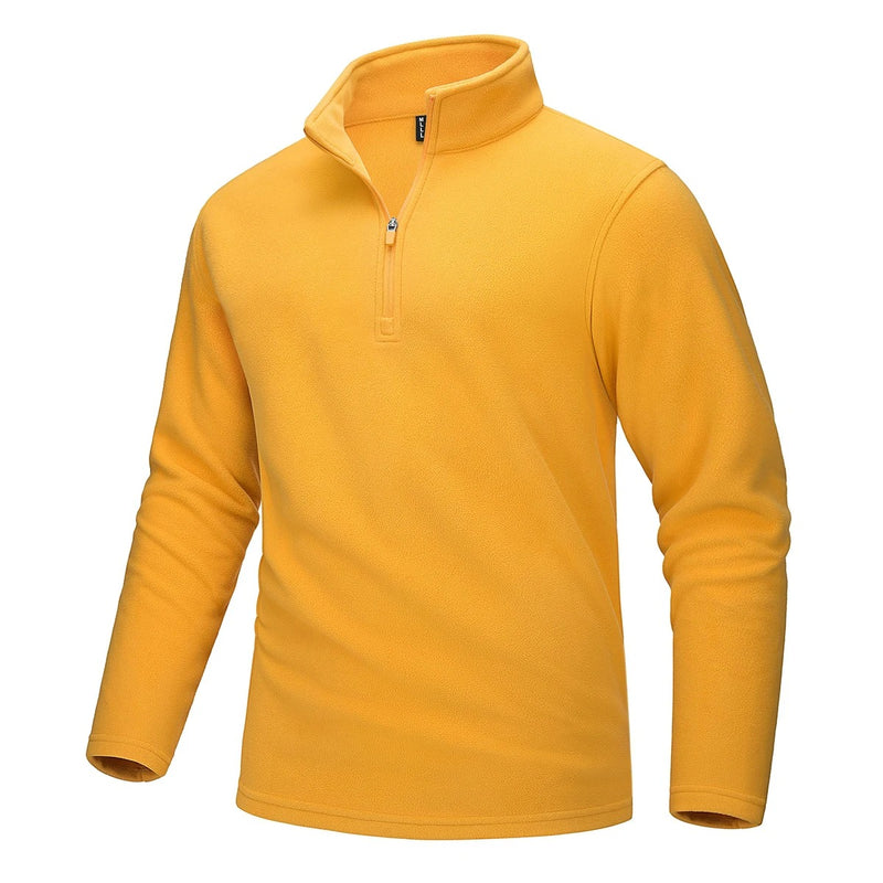 Fleece-genser med halv glidelås for menn
