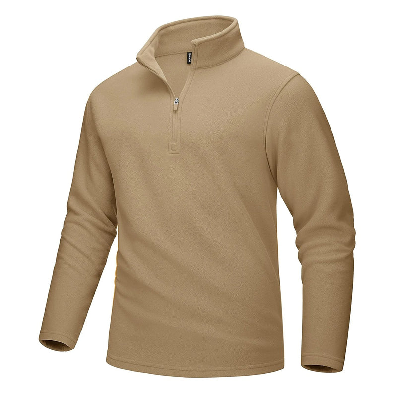 Fleece-genser med halv glidelås for menn