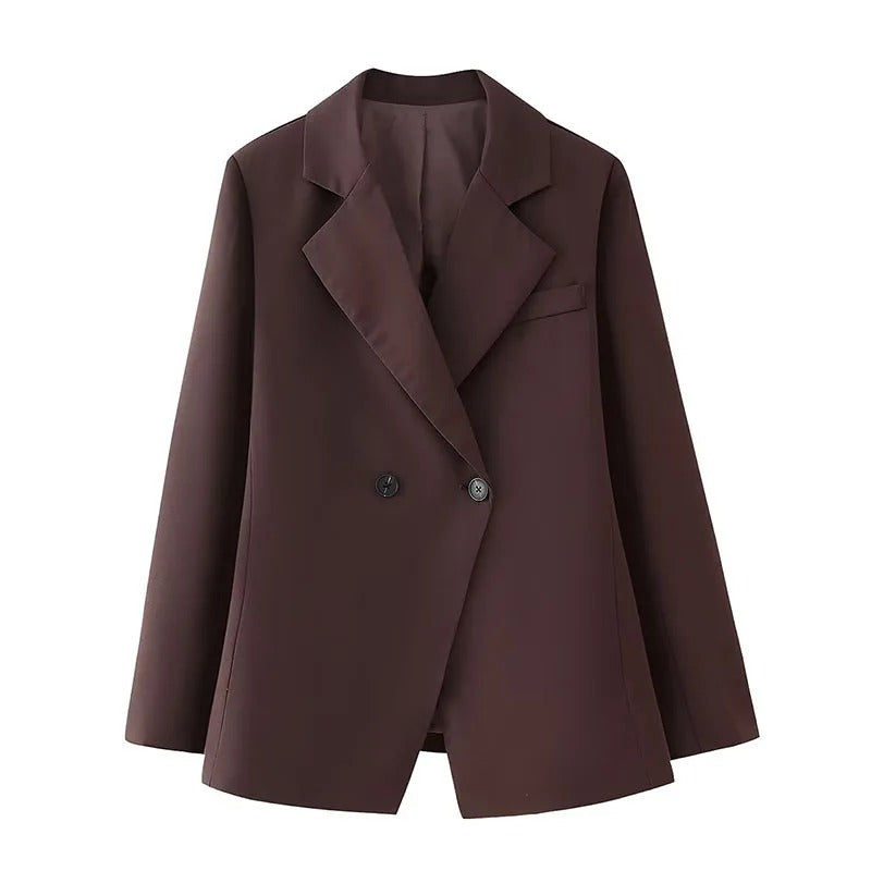 Turn-down krage blazer for kvinner