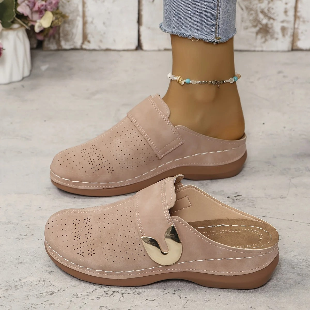 Slip-On Wedge Platform Sandaler for kvinner