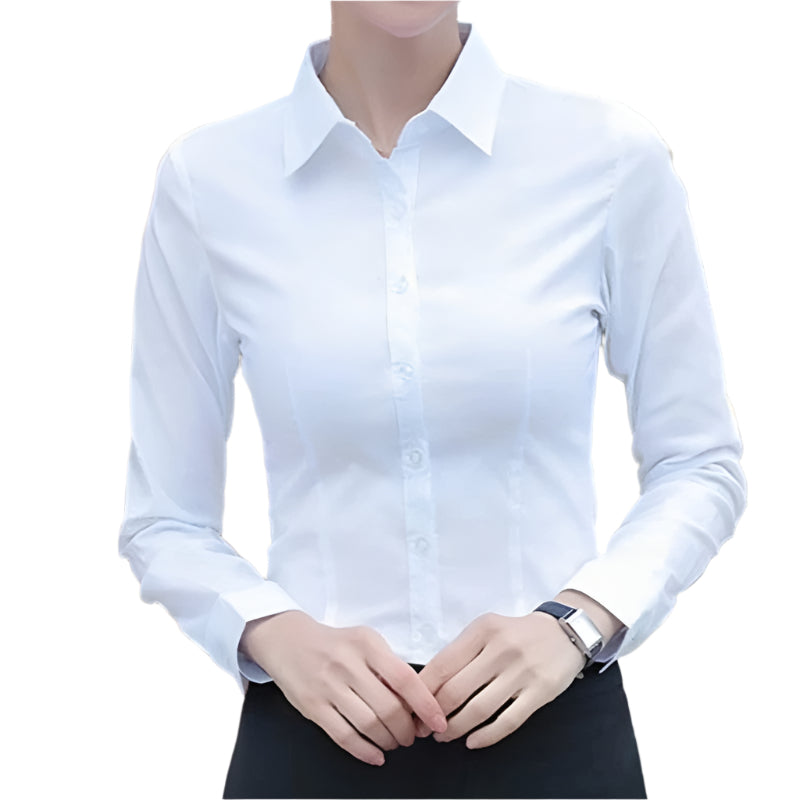 Langermet kontorbluse for kvinner