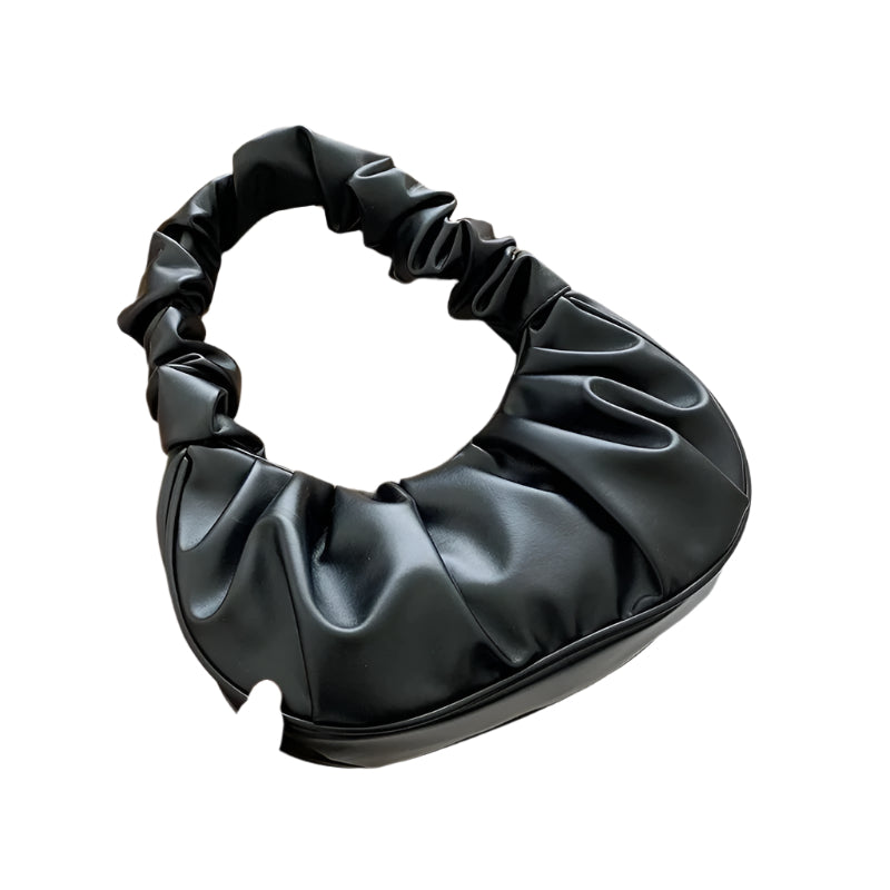 Plissert PU Cloud skulderveske for kvinner