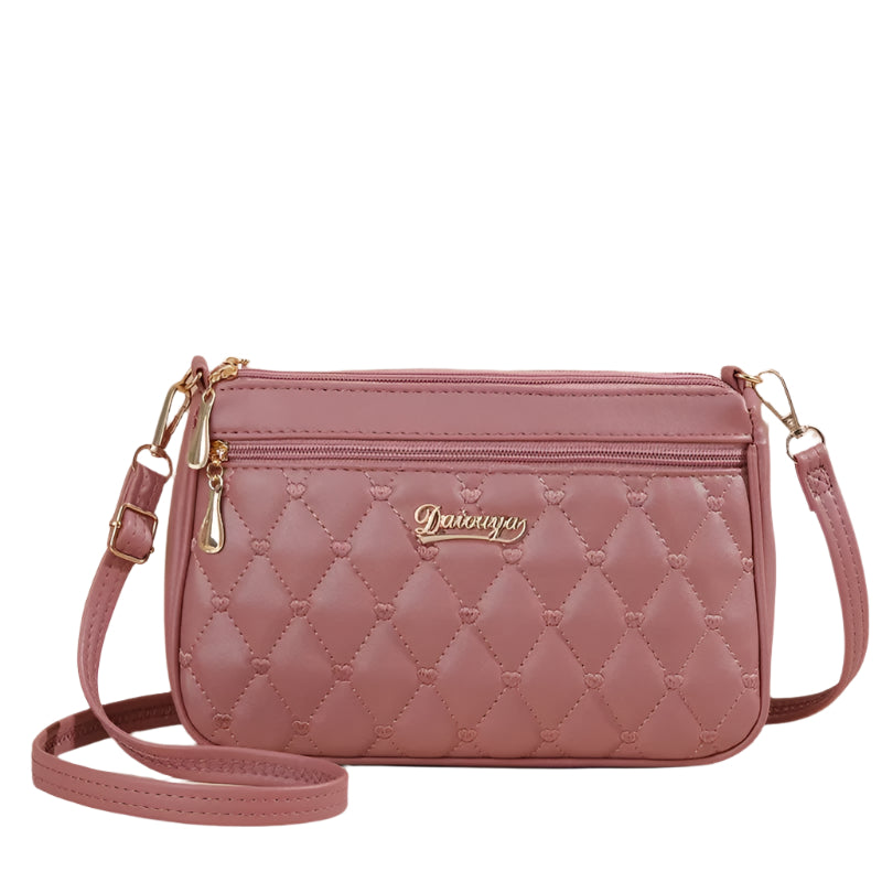 Brodert crossbody-veske i PU-lær for kvinner